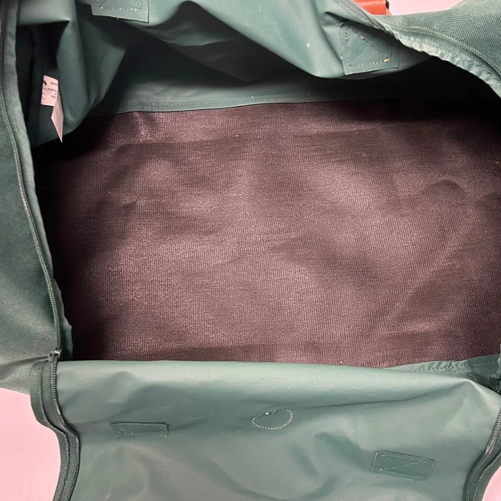 Polo Ralph Lauren Duffle Bag Green Canvas Weekend Travel Gym Pony Logo21x11